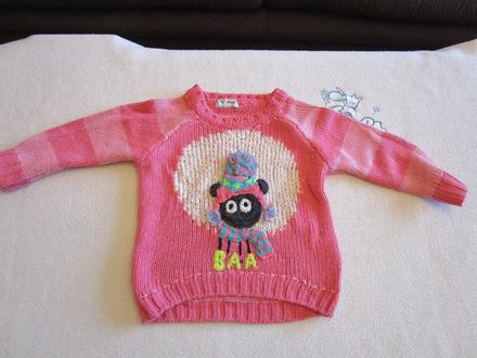 Růžový pletený svetřík next, vel. 80 (9-12 měsíců), next,80