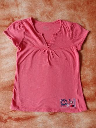 Růžové tričko s výšivkou, tu,140