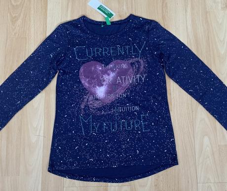 Triko & tričko se srdíčkem benetton vel. 140, benetton,140