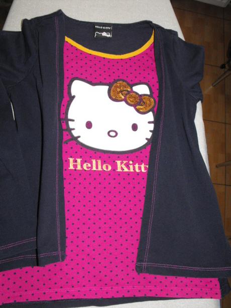 Tričko +svetrík hello kitty 2v1, sanrio,128