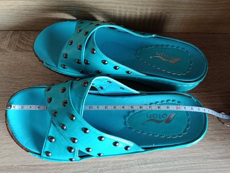 Tyrkysové nazouváky vel. 38, 38