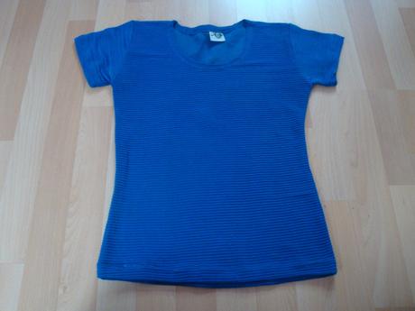 Tričko dámské žebrované - modré, vel. m/l, m