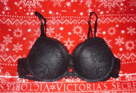 Černá krajková push-up podprsenka victorias secret, victoria's secret,75c