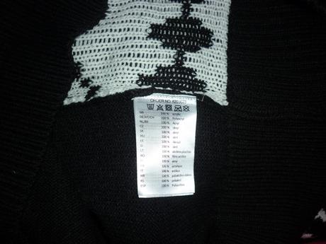 Dámský černobílý dlouhý svetr takko fashion, takko,s