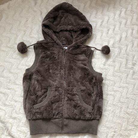 Vesta s kapucí a bambulemi s-m,, clockhouse,s