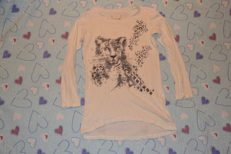 Bavlněné dlouhé triko tunika s gepardem flitry, next,134