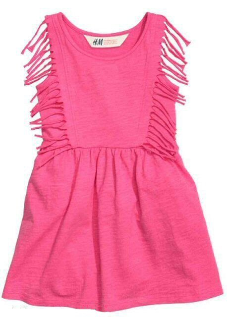 Růžové šaty, třásně / střapce, vel. 8y, h&m,128