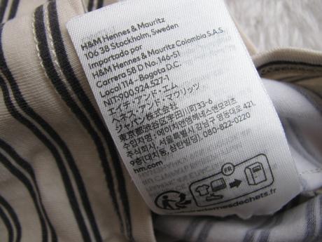 Crop top béžové tričko s proužkem h&m, h&m,152