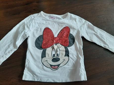 Bílé tričko dlouhý rukáv minnie mouse disney 92, disney,92