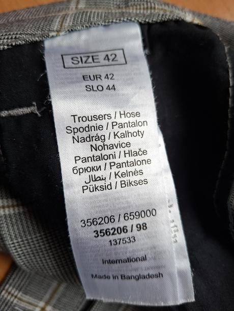 Pružné kárované kalhoty, orsay,xl