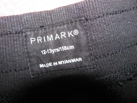 Dětské černé bavlněné tepláky-unisex, primark,158