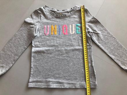 Šedé triko next unisex nápis unique vel.104cm,4rok, next,104