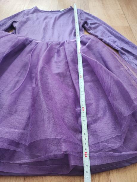Fialové šaty, h&m,140