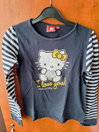 Tričko dlouhý rukáv hello kitty vel. 140, hello kitty,140