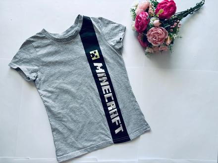 Triko šedé minecraft- v.7/8 let, george,128