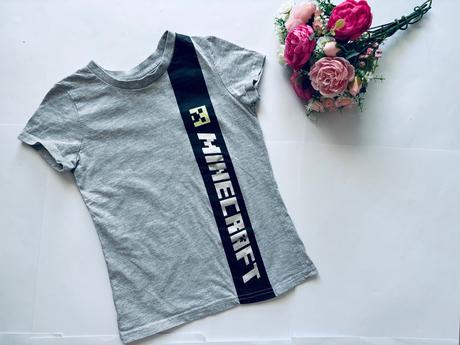 Triko šedé minecraft- v.7/8 let, george,128