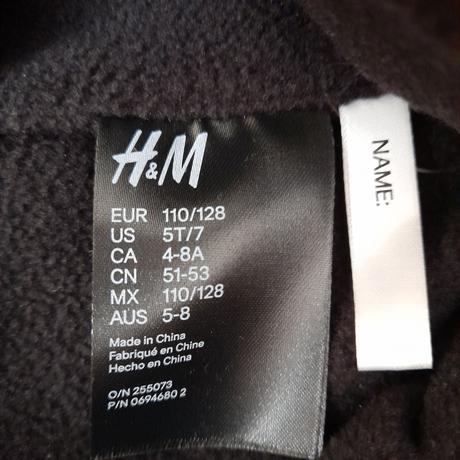 Dětská černá zimní čepice, vel. 110/128, zn. h&m, 110