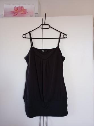 Krásný černý top bonprix s lemem, bonprix,38