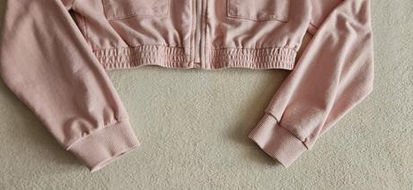 Dívčí crop top mikinka, světle růžová, vel.140, 140