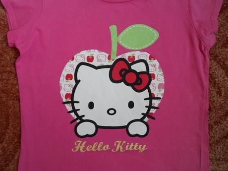 Růžové tričko triko krátký rukáv hello kitty, hello kitty,140