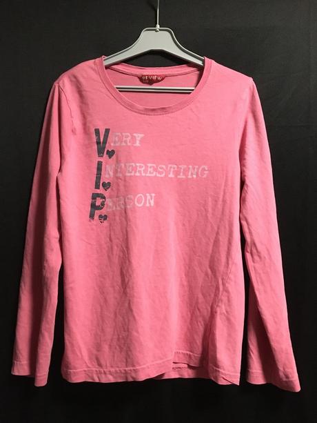 Vel. 146 růžové triko s nápisy, 146