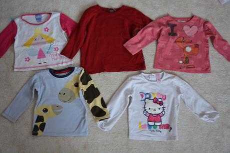 Trička - holly, žirafa, kitty, pejsek, h&m,86