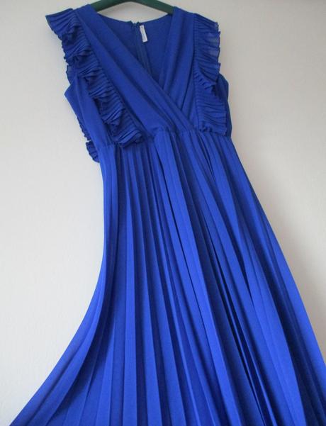 Dámské šaty midi plisované modré numoco xl 42, 42 / xl