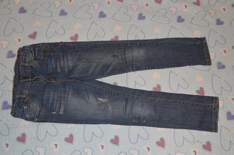 128 134 elastické džíny rifle s třpytkami, dopodopo,128