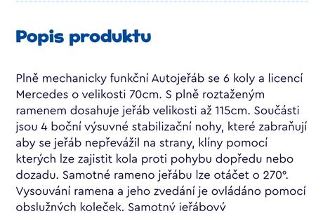 Lena autojeřáb velký,