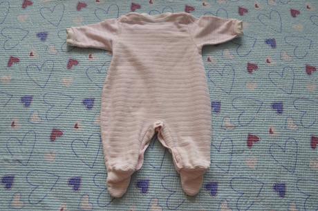 Proužkatý teplejší overal s výšivkou, beruškami, baby,62