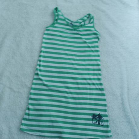 Bavlnene pruhovane saty zeleno-bile 140 alive, alive,140