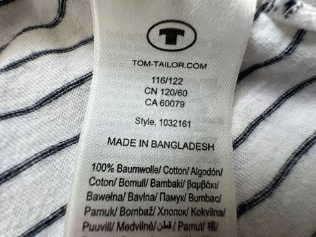 Dívčí bílo-černé šaty, tom tailor, vel. 116/122, tom tailor,116