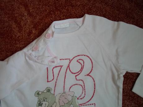 Bílé růžové triko tričko dlouhý rukáv, disney,86