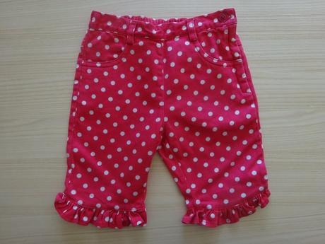 Tříčtvrťáky červené s puntíky, vel. 86, h&m,86