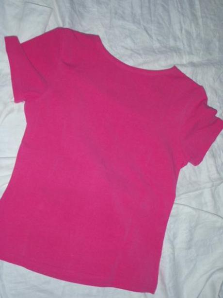 Růžové elastické tričko se stříbrným potiskem, m