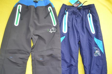2x zimní a podz.kalhoty kugo softshellové,šusť., kugo,98