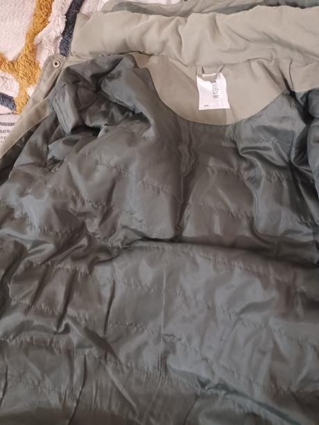 Khaki zimní parka s růžemi 170 / s-m, h&m,170