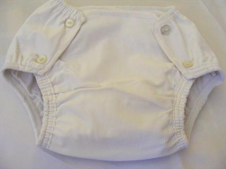 Svrchní plenkové kalhotky - bílé, gaji,4 kg - 9 kg