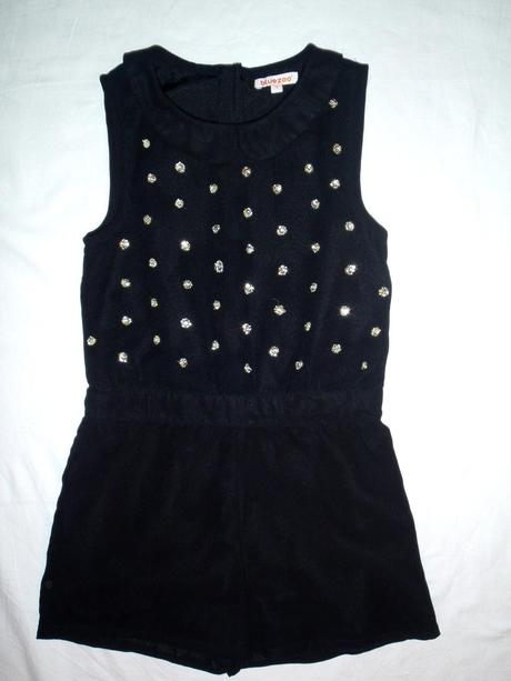 Luxusní černý slavnostní overal s flitříkama, bluezoo,122