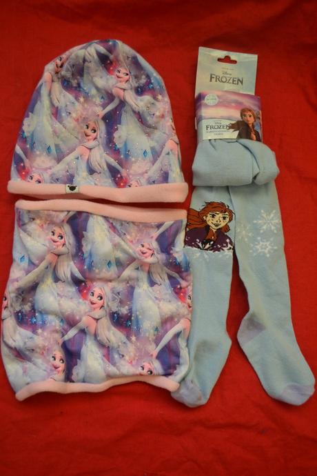 Zimní set frozen na 4-6 let,čepice,nákrčník, punčo, disney,110 / 116 / 122