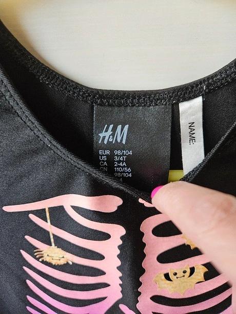 Kostým kostlivec h&m, vel. 98/104, 