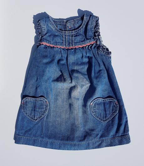 B116 dívčí elegantní riflové šatičky vel. 62-68, marks & spencer,68