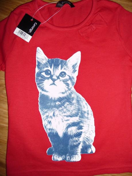 Nové triko s kočkou na 9-12m-vel.80, george,80