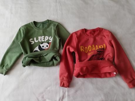 2x zateplená mikina, 128/134, 128
