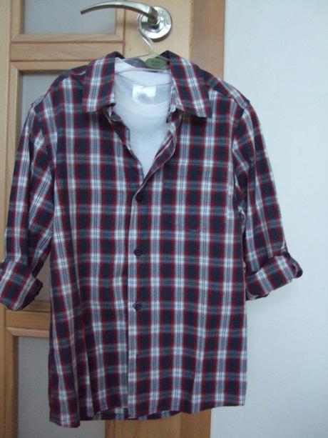 Modro-červeno-biela károvaná košeľa, f&f,128