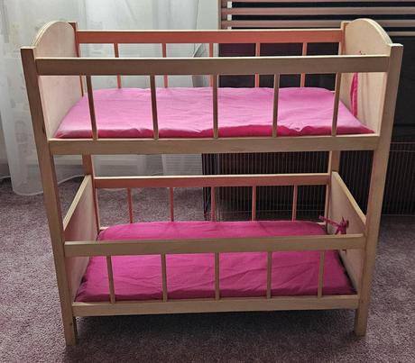 Dětská palanda, dvoupatrová postýlka pro panenky, 