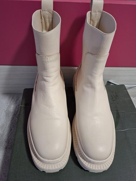 Kožené kozačky chelsea boty, 39