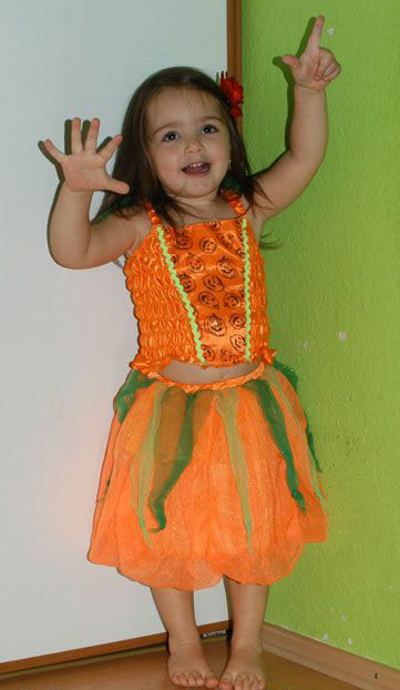 Karnevalové dvoudílné šaty dýňová víla halloween,