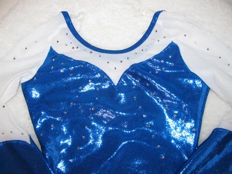 Dívčí modrobílý sportovní gymnastický dres, 98