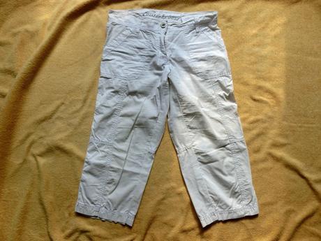 Bílé kalhoty šortky kraťasy tříčtvrteční capri, 38